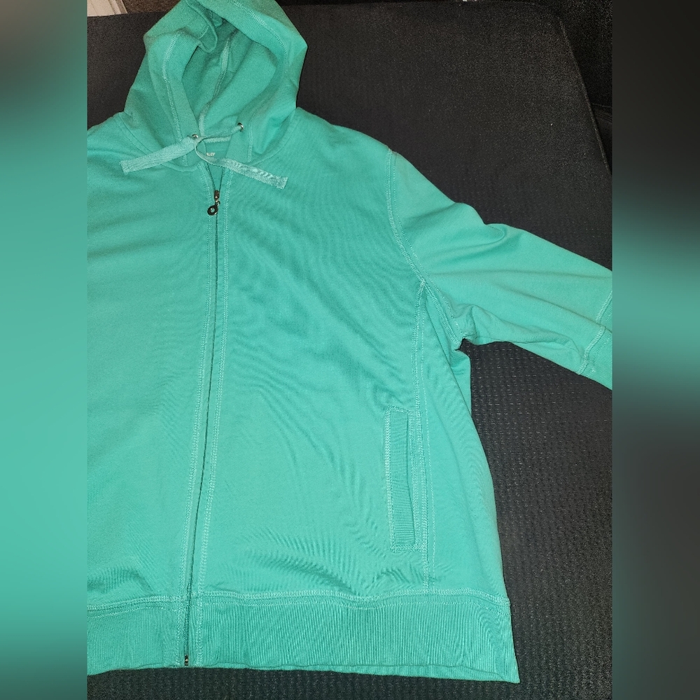 Women's Teal Allison Daley 3/4 Length Sleeve Zip Up Hoodie Size 3X - Picture 3 of 8